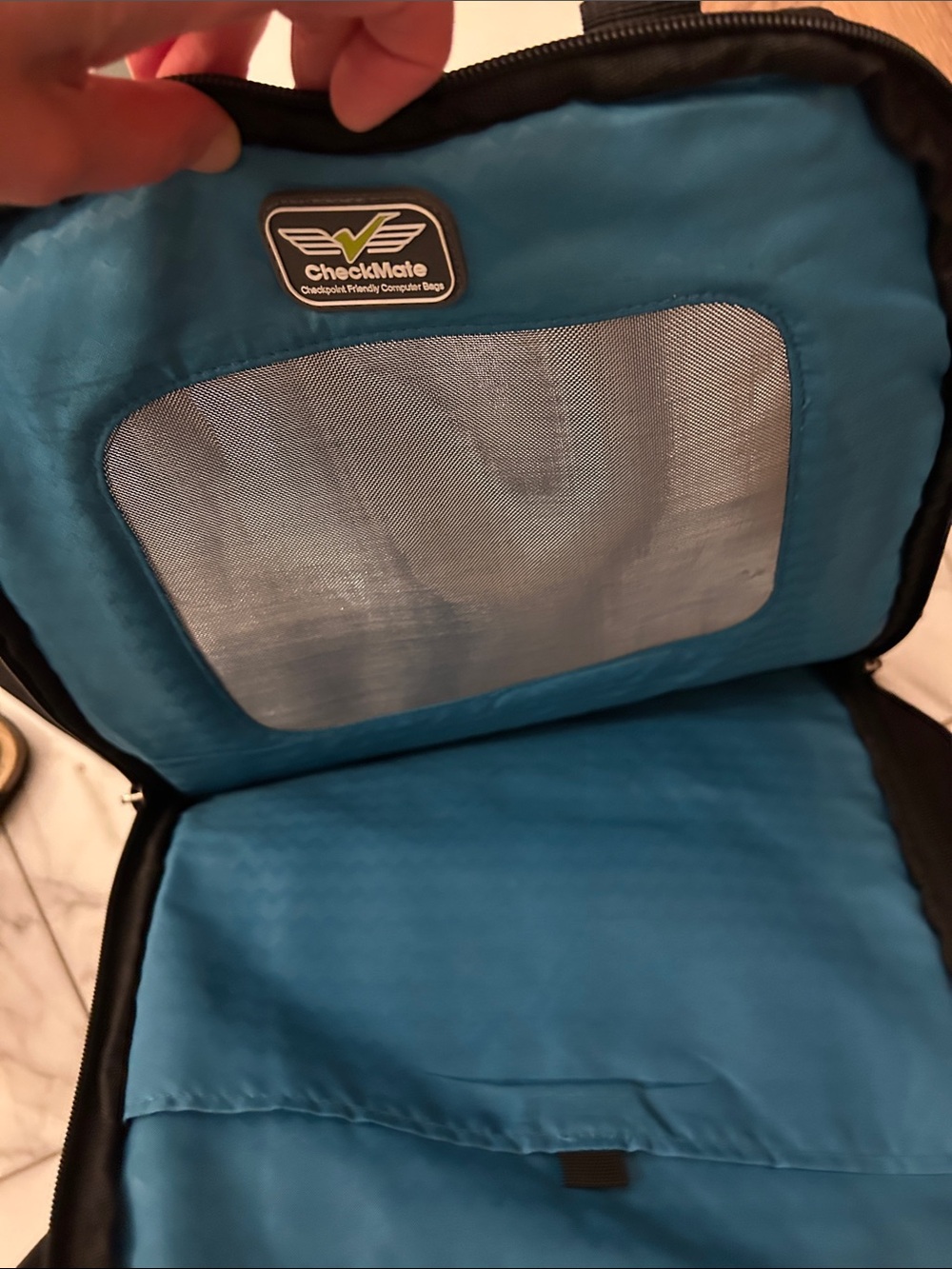 Black & Teal Multi-Pocket computer Backpack with multiple pockets for storage image 6